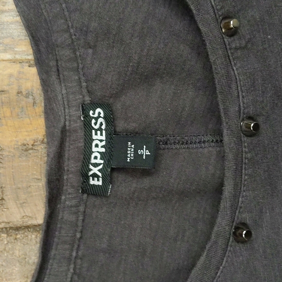 Express NYC Rodeo T-Shirt w/ Faux Leather Sleeves - Y2K - Grunge - Women's Small - Picture 2 of 5